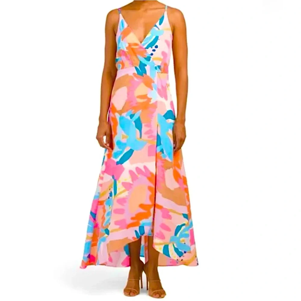 NWT ANTHROPOLOGIE Hutch Floral Mac Wrap Dress. 🟠🩷🪼 Size XL - Picture 3 of 12